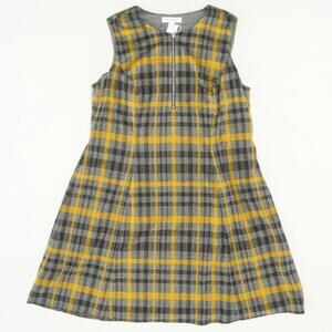 Zip Front Plaid Dress